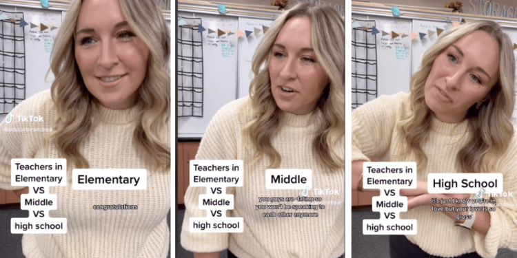 This TikTok Teacher Hilariously Nails The Differences Between Teaching Elementary Middle and High School - Planeticnet | Education