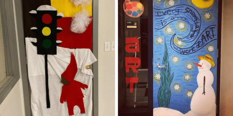 winter classroom doors